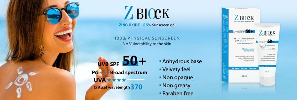 9.Z-Block 25% Zinc Oxide Sunscreen Gel-Ethicare Remedies